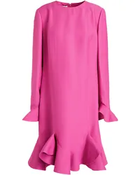 Valentino Garavani Ruffled wool and silk-blend crepe dress - Pink Pink