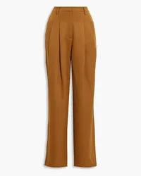 Walter Baker Tammy pleated crepe wide-leg pants - Brown Brown