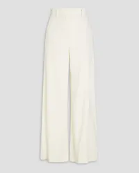 Brunello Cucinelli Linen-blend twill wide-leg pants - White White