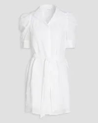 Frame Denim Gillian gathered ramie mini dress - White White