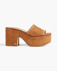 Veronica Beard Dessie suede platform mules - Brown Brown