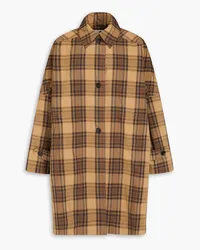 Totême Oversized checked shell raincoat - Brown Brown