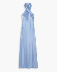 GALVAN Satin halterneck midi dress - Blue Blue