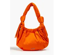 Knotted satin shoulder bag - Orange