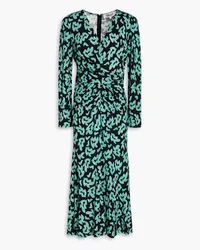 Diane von Furstenberg Timmy draped printed jersey midi dress - Green Green