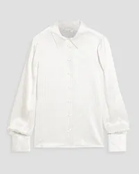 Frame Denim Victorian striped silk-satin shirt - White White