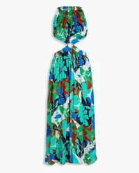 Cult Gaia Theia cutout floral-print crepe maxi dress - Blue Blue