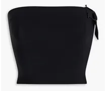 Strapless buckle-embellished bandeau bikini top - Black