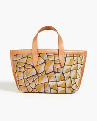 Emilio Pucci Printed faux raffia tote - Pink Pink