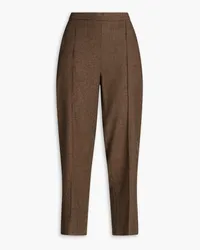 Vince Brushed houndstooth jacquard straight-leg pants - Brown Brown