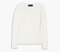 Michelle ribbed linen sweater - White