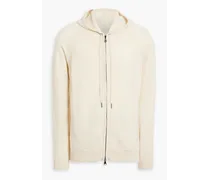 Cashmere zip-up hoodie - White