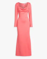 Badgley Mischka Draped scuba gown - Orange Orange