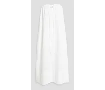 Strapless cotton-poplin midi dress - White