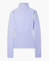 KHAITE Marlowe cutout wool turtleneck top - Purple Purple