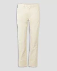 Fortela Embroidered mid-rise straight-leg jeans - White White