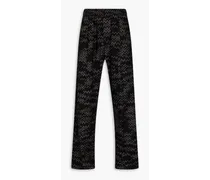Cotton-blend jacquard trousers - Black