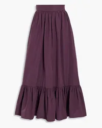 Valentino Garavani Gathered cotton-blend faille maxi skirt - Purple Purple