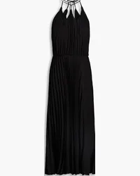 Sandro Pleated satin midi dress - Black Black