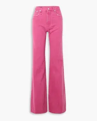 R13 Distressed high-rise wide-leg jeans - Pink Pink