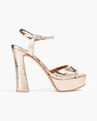 Malone Souliers Keaton 125 metallic cracked-leather platform sandals - Metallic Metallic