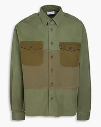 John Elliott + Co Color-block cotton-canvas shirt - Green Green