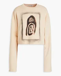 Acne Studios Fabini cropped printed French cotton-terry sweatshirt - Neutral Neutral