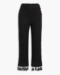 Rosie Assoulin Carmen Miranda crochet-knit cotton straight-leg pants - Black Black