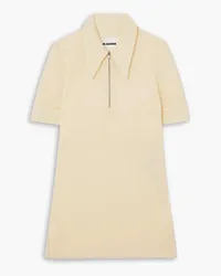 Jil Sander Satin-trimmed jersey polo shirt - Yellow Yellow