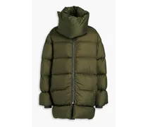 Quilted shell down coat - Green
