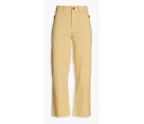Cropped stretch-cotton twill cargo pants - Neutral