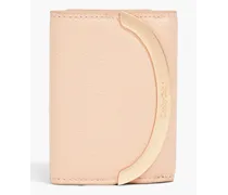 Textured-leather wallet - Pink