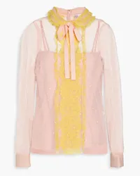 RED Valentino Pussy-bow lace blouse - Pink Pink