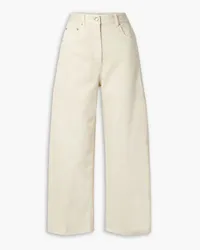 tibi Sid paneled high-rise tapered jeans - White White