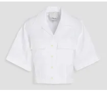 Cotton-blend poplin shirt - White