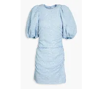 Cloqué mini dress - Blue