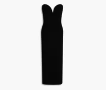 Thalia strapless ribbed-knit midi dress - Black