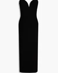 GALVAN Thalia strapless ribbed-knit midi dress - Black Black