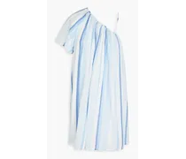 Striped cotton-mousseline mini dress - Blue