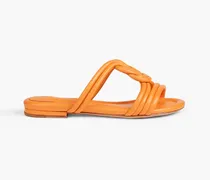 Vicky knotted leather sandals - Orange