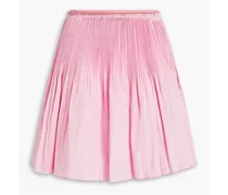 Gathered plissé taffeta mini skirt - Pink