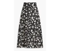 Amelie floral-print TENCEL™ Lyocell-twill midi skirt - Black