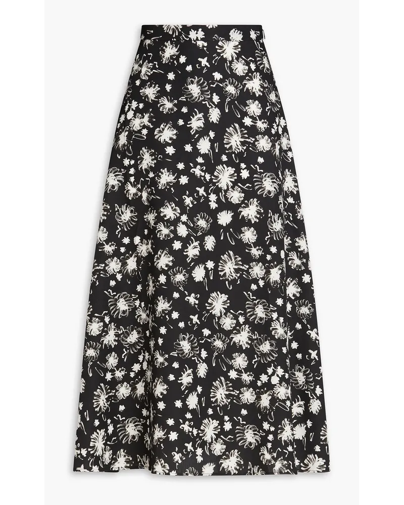 Mother of Pearl Amelie floral-print TENCEL™ Lyocell-twill midi skirt - Black Black