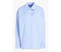 Yara striped cotton-poplin shirt - Blue