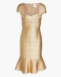 Hervé Léger Fluted metallic bandage dress - Metallic Metallic