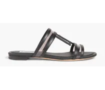 Leather and PVC sandals - Black