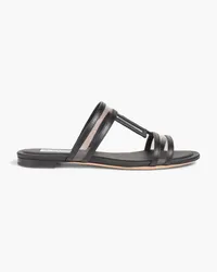 TOD'S Double T leather and PVC sandals - Black Black