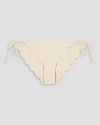 Marysia Mott scalloped seersucker bikini briefs - White White