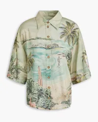 Zimmermann Printed cotton-mousseline shirt - Green Green