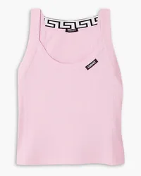 Versace Ribbed cotton-jersey tank - Pink Pink